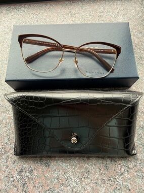 Ralph Lauren RL5099 Brown Cat-Eye Optical Glasses with Gold Accents